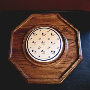 Wooden Cheese / Cracker Tray with Floral Design